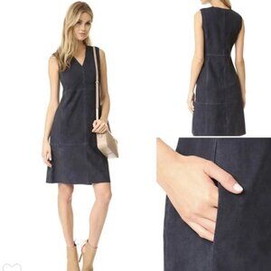 Women's Vince Black Goat Leather Sleeveless Sheath Work/Office Dress